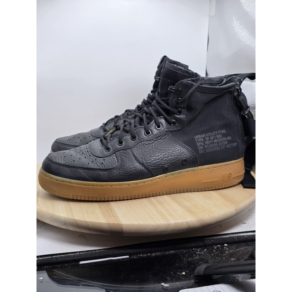 Mens 12 Nike SF AF1 Air Force One Special Field Shoes Size Black Gum 917753-003